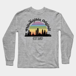 Philadelphia Original Retro Rainbow Long Sleeve T-Shirt